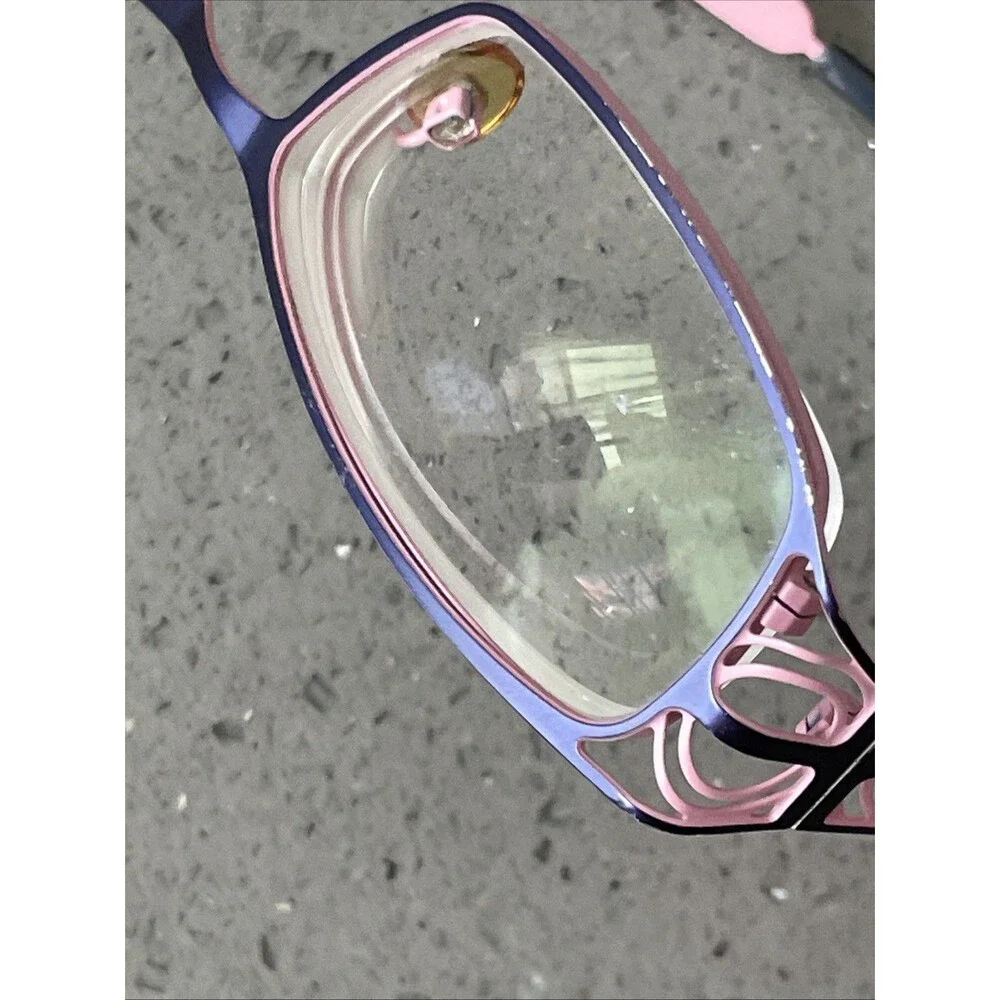 Fysh UK Eyeglasses Frames ONLY 3438 582 Pink Purple Rectangle Full Rim 51-18-135